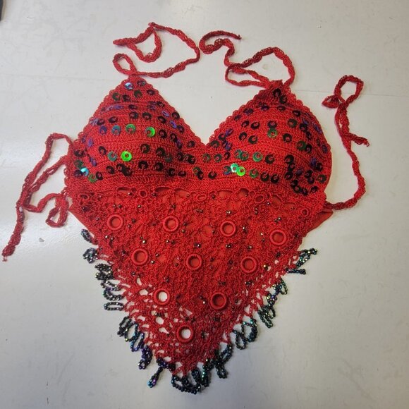 Sexy Sequin Crop Top Halter Top Tank Top NEW - Picture 12 of 12